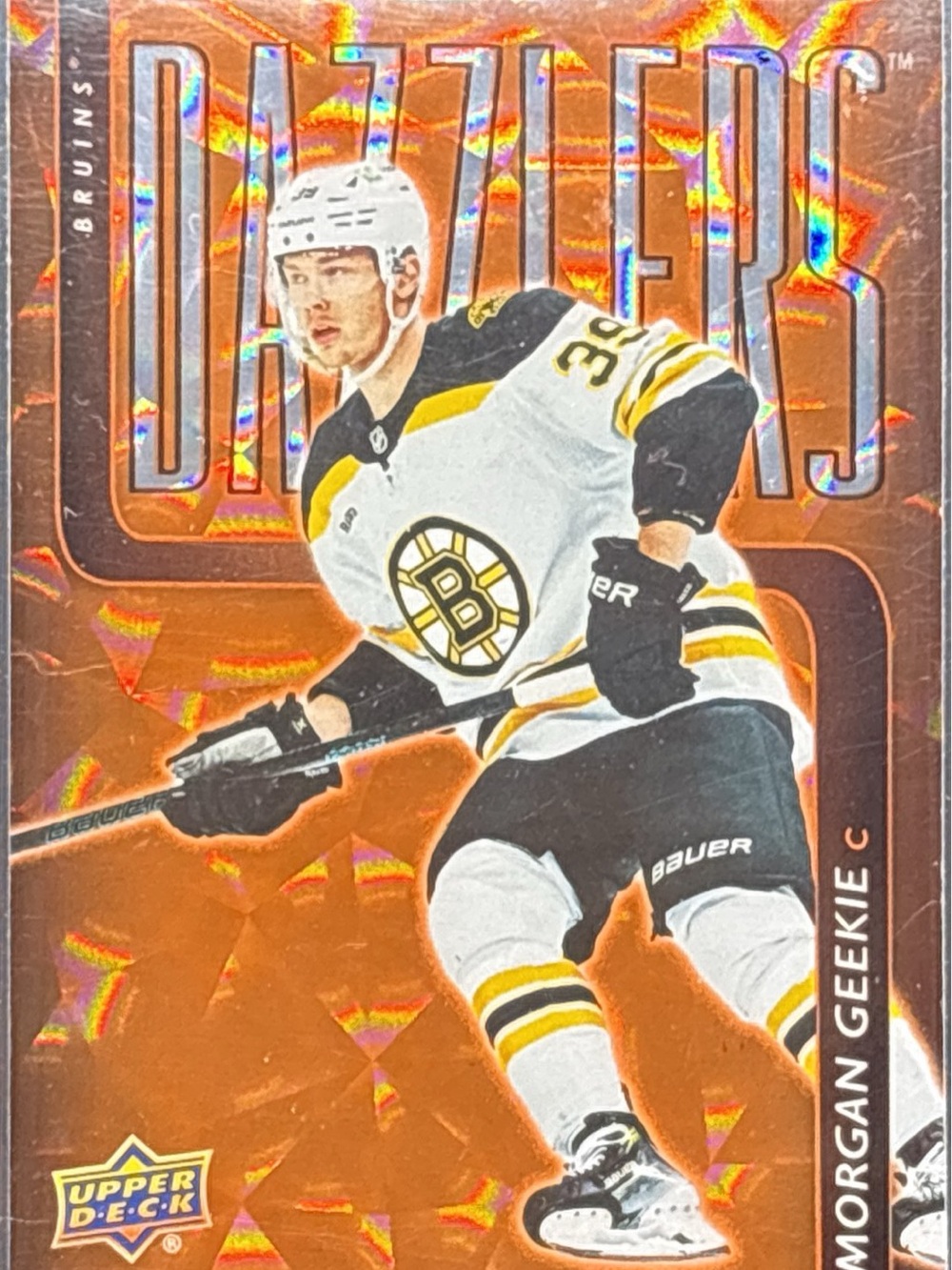 Upper Deck Dazzlers Morgan Geekie Trading Card - Orange Holo